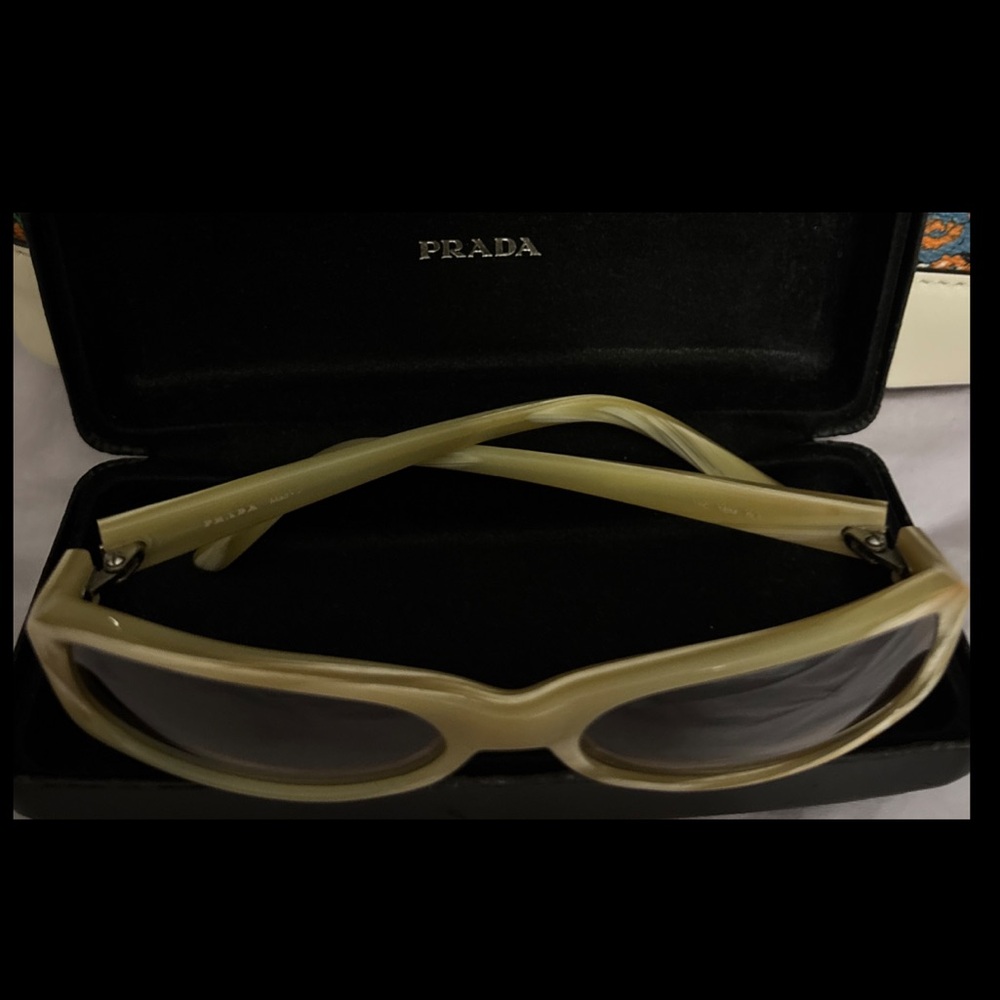 Prada Vintage Rectangular style Sunglasses in cre… - image 6